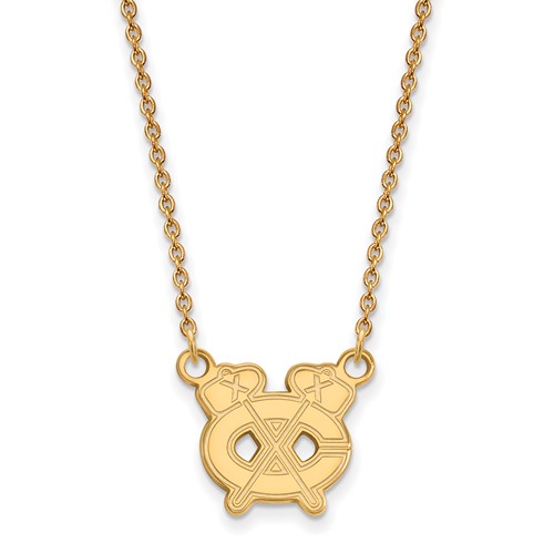 10k Yellow Gold Chicago Blackhawks C Logo Necklace
