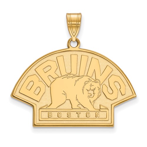 14k Yellow Gold 3/4in Boston Bruins Bear Pendant