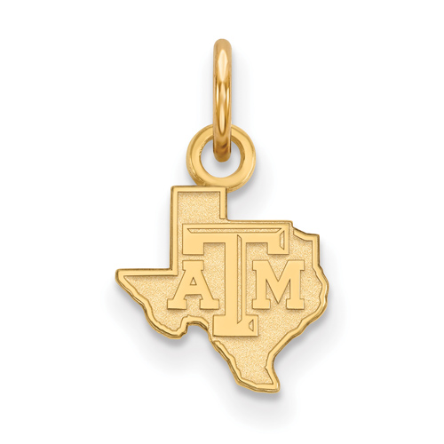 14kt Yellow Gold 3/8in Texas A&M University State Outline Pendant