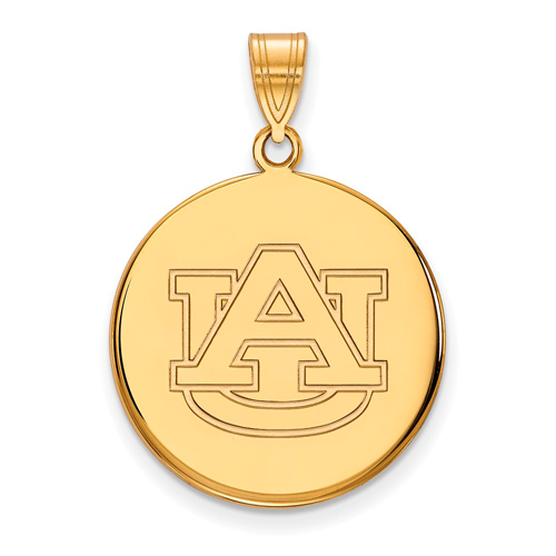 10kt Yellow Gold 1in Auburn University Disc Pendant