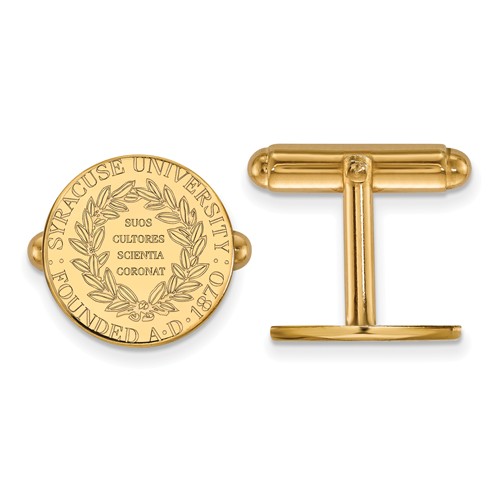 Syracuse University Crest Cuff Links 14k Yellow Gold