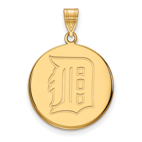 10kt Yellow Gold 3/4in Detroit Tigers Disc Pendant