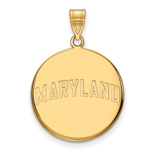 14k Yellow Gold 7/8in Round MARYLAND Pendant