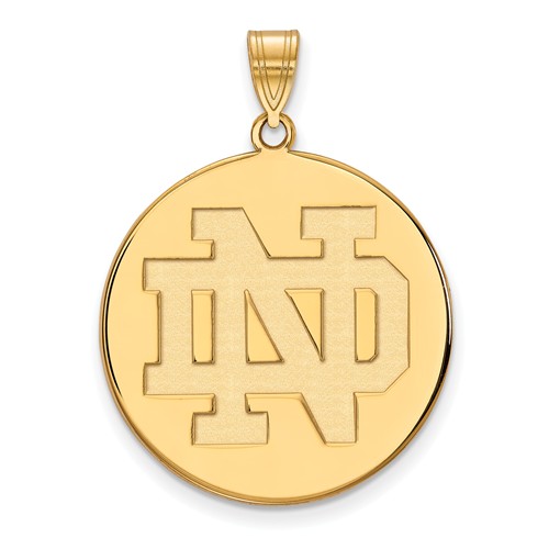 14k Yellow Gold 1in University of Notre Dame Round Logo Pendant