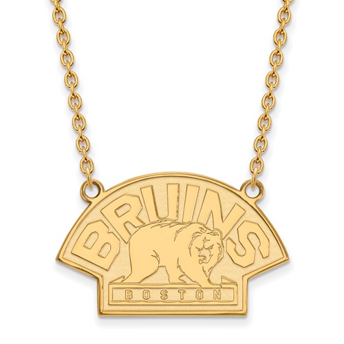 14k Yellow Gold Boston Bruins Bear Necklace