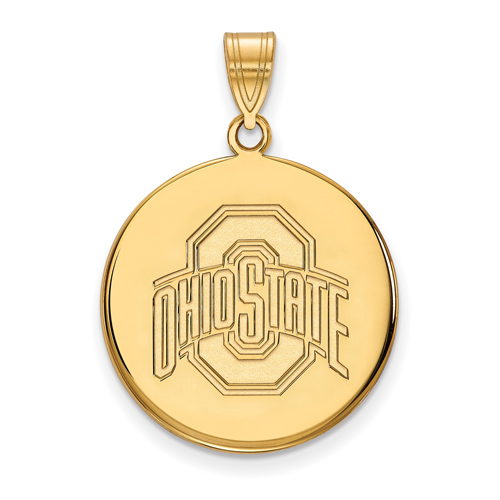 10kt Yellow Gold 7/8in Ohio State University Disc Pendant