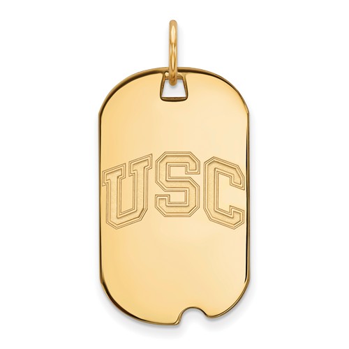 14k Yellow Gold University of Southern California Small Dog Tag