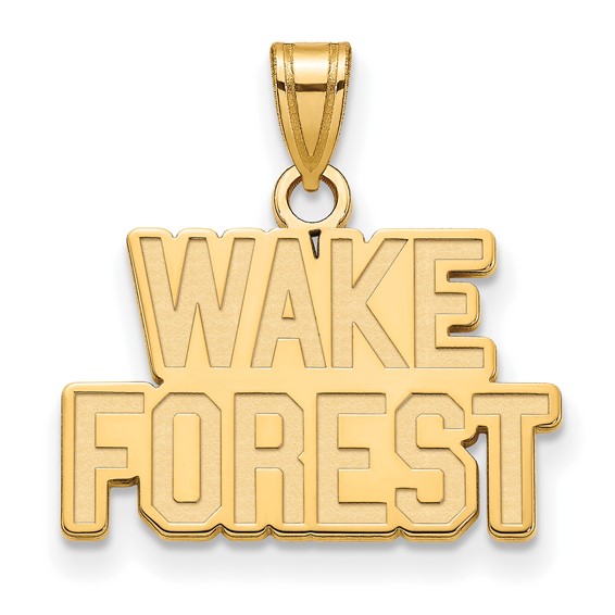 Wake Forest University Logo Charm 1/2in 14k Yellow Gold