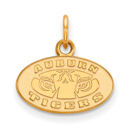 10kt Yellow Gold 3/8in Auburn University Tigers Oval Pendant