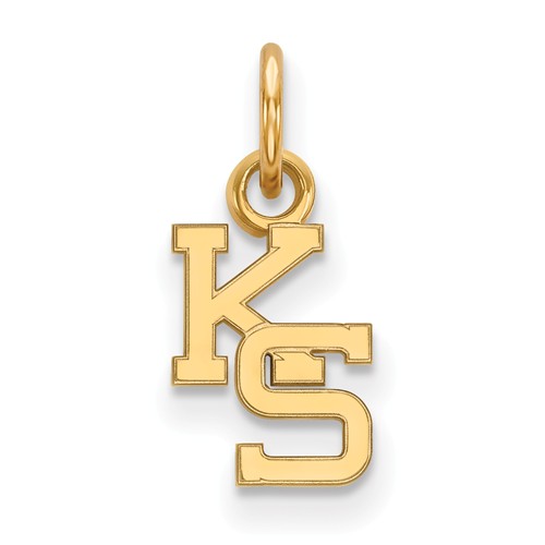 Kansas State University KS Charm 3/8in 14k Yellow Gold