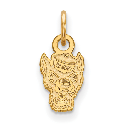 10k Yellow Gold 3/8in North Carolina State University Mr. Wuf Pendant
