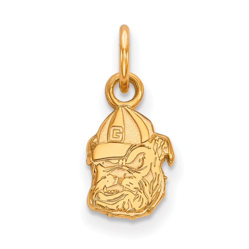 10kt Yellow Gold 3/8in University of Georgia Bulldog G Hat Pendant