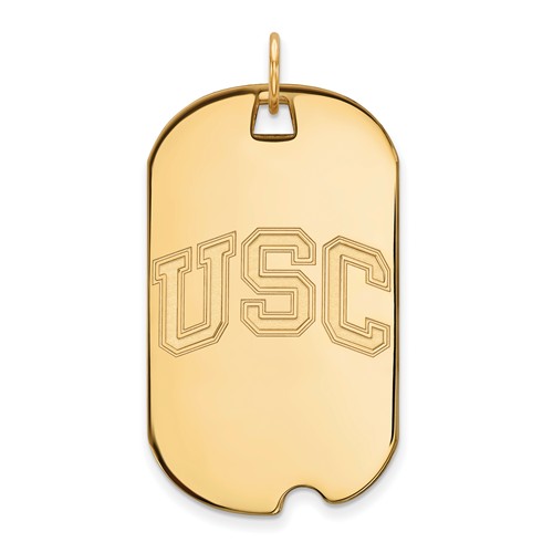 University of Southern California Dog Tag Large 14k Yellow Gold