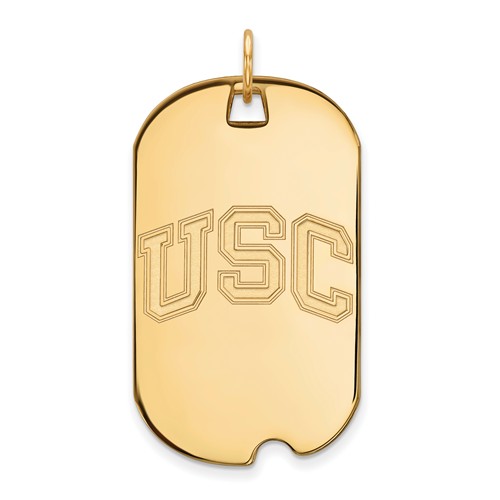University of Southern California Dog Tag Large 10k Yellow Gold 1Y043USC