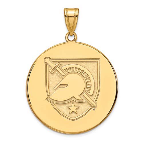 United States Military Academy Disc Pendant 1in 10k Yellow Gold