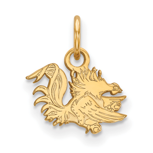 10kt Yellow Gold 3/8in University of South Carolina Gamecock Pendant