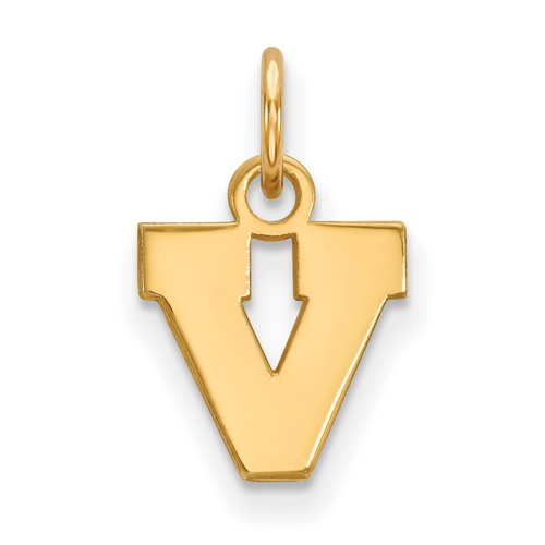 10kt Yellow Gold 3/8in University of Virginia Block V Pendant