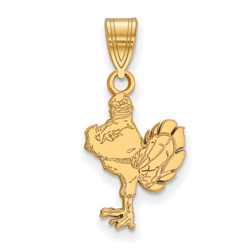 10k Yellow Gold Virginia Tech HokieBird Pendant 5/8in