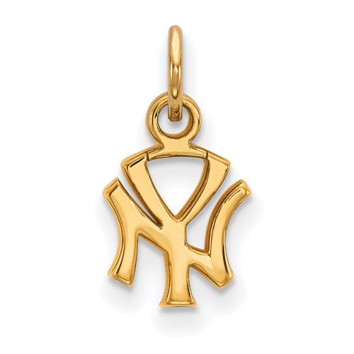 10kt Yellow Gold 3/8in New York Yankees Jersey Logo Pendant