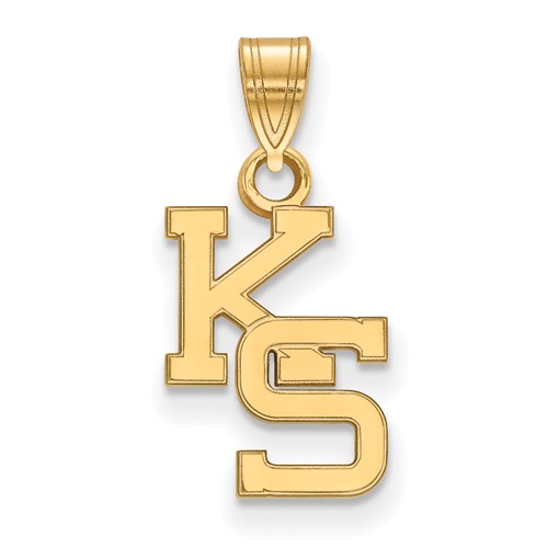 14k White Gold Kansas State University Wildcats School Letters Logo Pendant 16x12mm 