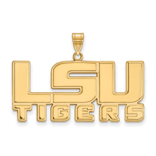 10kt Yellow Gold 3/4in LSU TIGERS Pendant