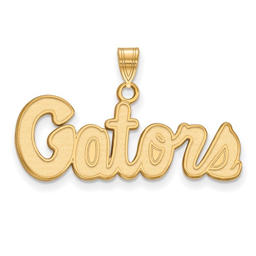 14kt Yellow Gold 1/2in University of Florida Gators Script Pendant