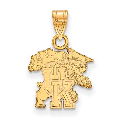 10kt Yellow Gold 1/2in University of Kentucky Wildcat Pendant