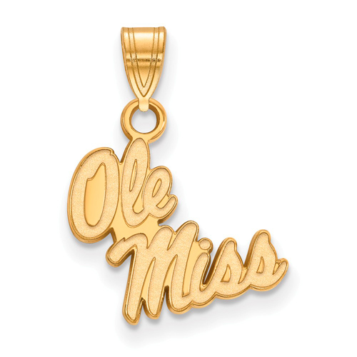 10k Yellow Gold 1/2in Ole Miss Pendant