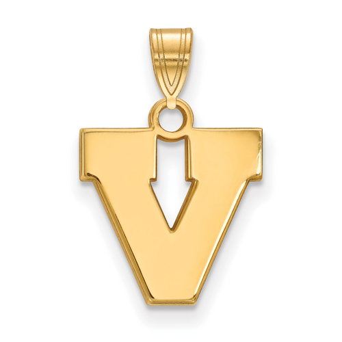 10kt Yellow Gold 1/2in University of Virginia Block V Pendant