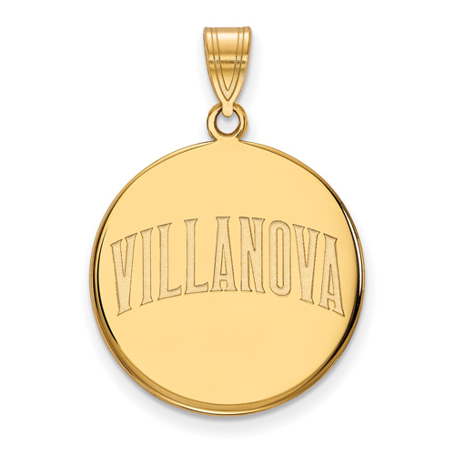 Villanova University Round Pendant 3/4in 14k Yellow Gold