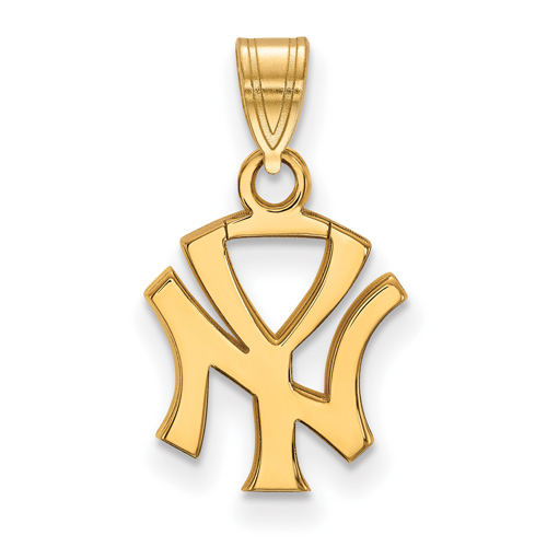 10kt Yellow Gold 1/2in New York Yankees Jersey Logo Pendant