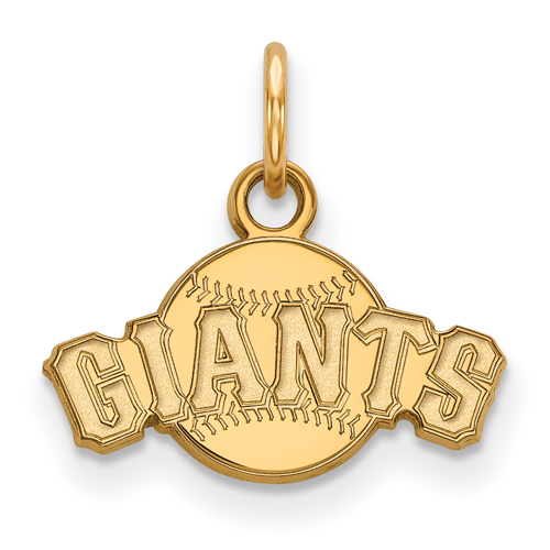 10kt Yellow Gold 3/8in San Francisco Giants Arched Baseball Pendant