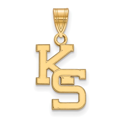 Kansas State University KS Pendant 5/8in 10k Yellow Gold