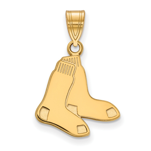 14kt Yellow Gold 5/8in Boston Red Sox Socks Pendant