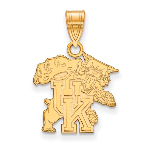 14kt Yellow Gold 5/8in University of Kentucky Wildcat Pendant
