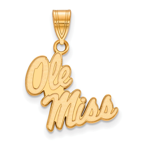 10k Yellow Gold 5/8in University of Mississippi Ole Miss Pendant