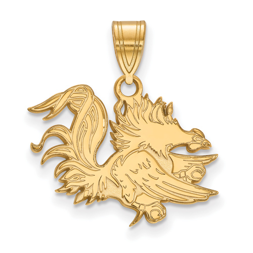 14kt Yellow Gold 5/8in University of South Carolina Gamecock Pendant