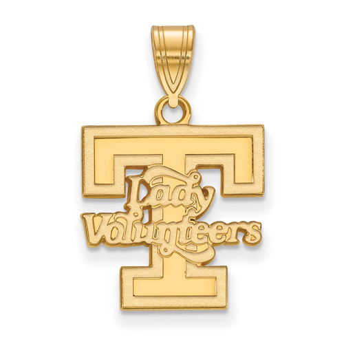 10kt Yellow Gold 5/8in Lady Volunteers T Pendant