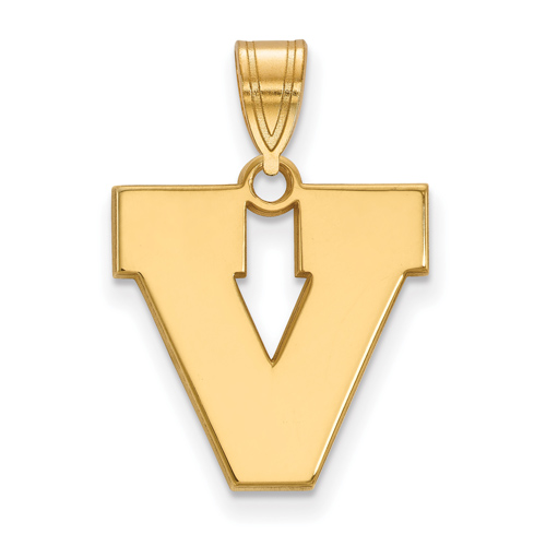 10kt Yellow Gold 5/8in University of Virginia Block V Pendant