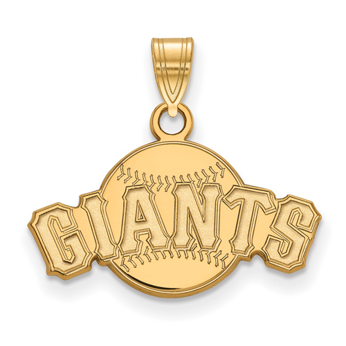 10kt Yellow Gold 1/2in San Francisco Giants Arched Baseball Pendant