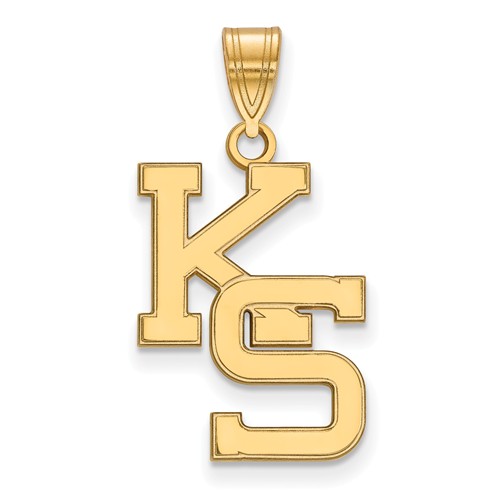 Kansas State University KS Pendant 3/4in 10k Yellow Gold