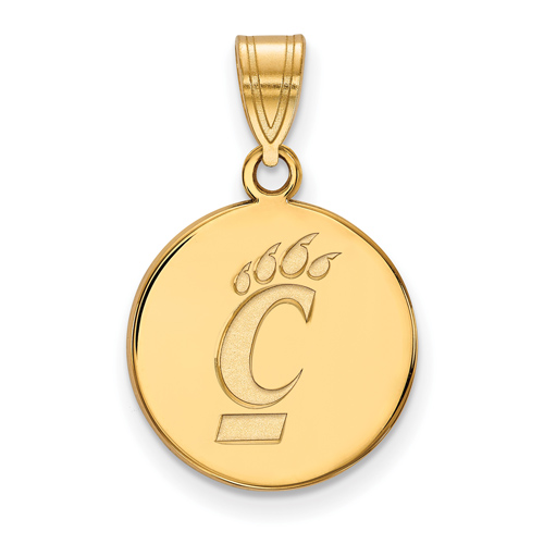 14k Yellow Gold 5/8in University Of Cincinnati Round Pendant
