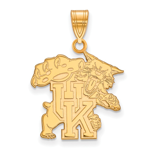 10kt Yellow Gold 3/4in University of Kentucky Wildcat Pendant