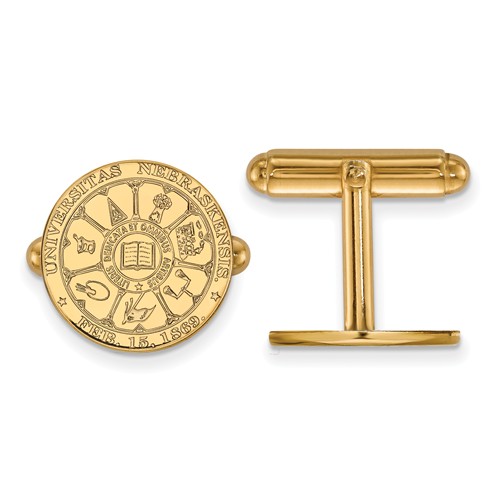 14kt Yellow Gold University of Nebraska Crest Cuff Links
