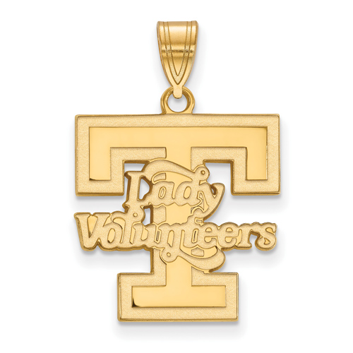10kt Yellow Gold 3/4in Lady Volunteers T Pendant