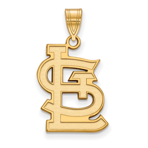 14kt Yellow Gold 3/4in St. Louis Cardinals STL Logo Pendant