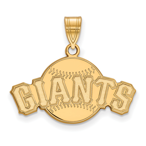 10kt Yellow Gold 1/4in San Francisco Giants Arched Baseball Pendant