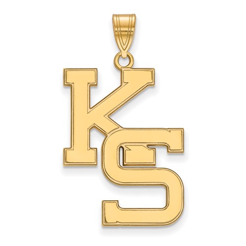 10k Yellow Gold 1in Kansas State University KS Pendant