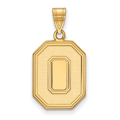 10kt Yellow Gold 3/4in Ohio State University Block O Pendant