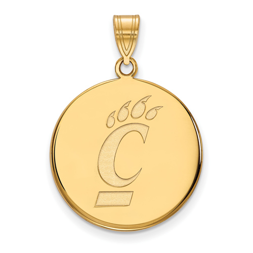 10k Yellow Gold 3/4in Round University Of Cincinnati Pendant